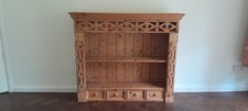 Pine kitchen wall unit with 4 spice drawers and shelves with plate retaining.