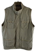 PG FIELD Beige Hunting Vest size L Mens Full Zip Cotton Gilet Casual Outdoors