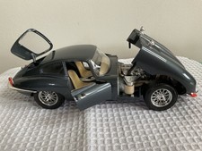 Burago Jaguar E Type Coupe 1961 Metallic Grey 1:18 Scale Die Cast Model Vintage 