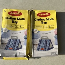 2 x Aeroxon Clothes Moth Trap Non-Toxic, Yellow 