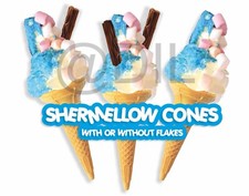 ICE CREAM Stickers - Shermellow Cone - Single Cone - Twin - VAN WINDOW STICKER