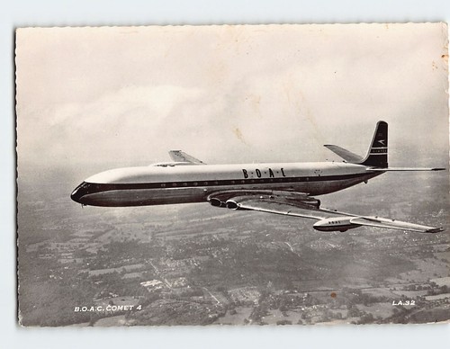 Postcard boac comet aircraft - comet, 4