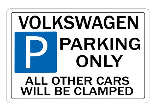 Volkswagen parking sign wall - volkswagen,