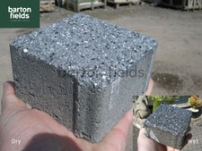 Paving Cobble Setts, Cobblestones, 100x100x60mm, Dark Grey Granite Effect