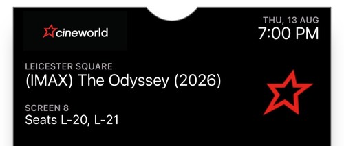 Odyssey tickets imax - tickets,