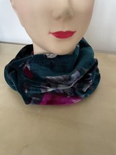 Floral Teal Crushed Velvet