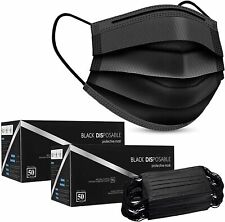 100 Black Disposable Face