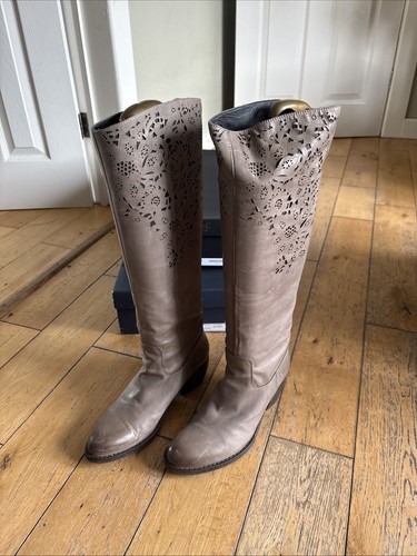 Long boots from lama - boots, peach
