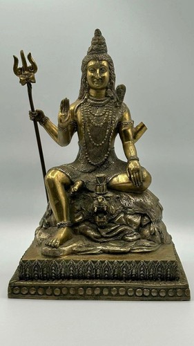 Vintage brass shiva statue - vintage,