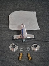 Complete Chrome Shower Mixer Tap Set with Hose & Handheld Head Bathroom Kit 1.5m