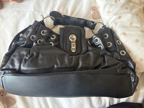 Black leather y2k designer - y2k,