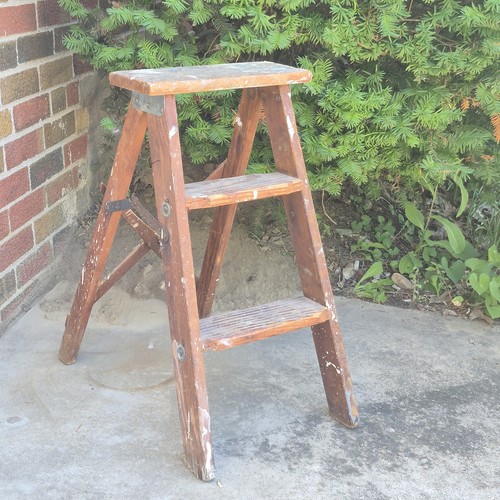 Vintage wooden step folding - vintage,