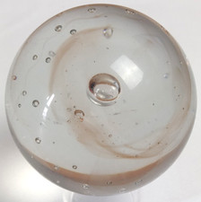 Glass Controlled Bubble Art Glass Orb Sphere Paperweight Approx 2 Inch
