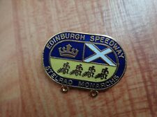 VINTAGE EDINBURGH STELRAD MONARCHS SPEEDWAY 4 RIDERS CREST REEVES PIN BADGE