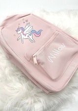 Personalised Unicorn and rainbow Mini Rucksack Backpack Back to School Bag
