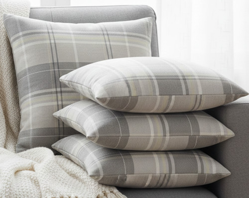 Set grey tartan checked - of, 4