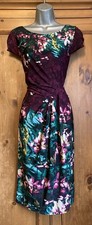 M&S Woman Colourful Earthy Boho Dress Floral Autumn Party 12 Midi
