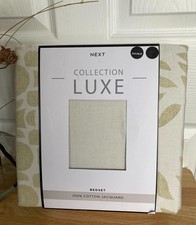 NEW NEXT Luxe Natural/Green Floral 100% Cotton Jacquard Bedset - DOUBLE