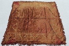 Antique French Art Deco Embossed Velvet Tablecloth 138x137cms