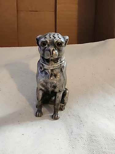 Antique silver salt and pepper - and,