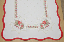 White Red Christmas Tablecloth