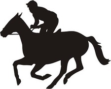 7x5" horse racing jockey vinyl