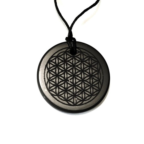 Shungite pendant flower - shungite, of