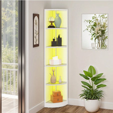 White Corner Bookcase Tall
