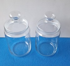 2 x VINTAGE GLASS SWEETS/STORAGE JARS