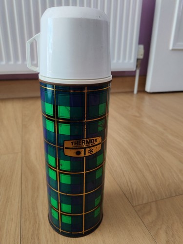 Vintage green thermos - vintage,