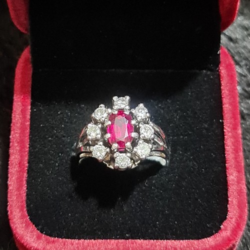 585 14k white - gold, ruby