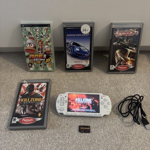 Sony psp white bundle - white, fully