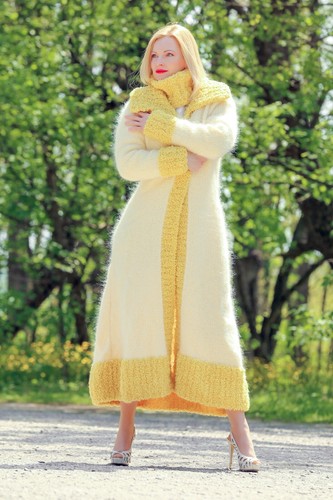 Ivory mohair cardigan coat
