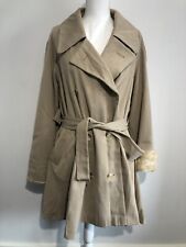 Wallis Beige Faux Fur Trim Blazer Coat Size 10 Womens