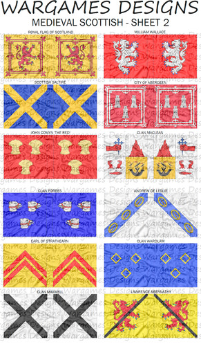 28mm medieval scots flags - medieval,