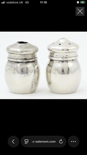 Small silver salt pepper pots - small, salt&