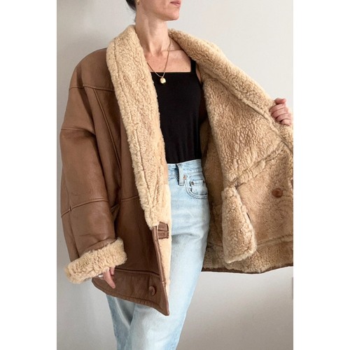 Vintage real sheepskin bomber - real,