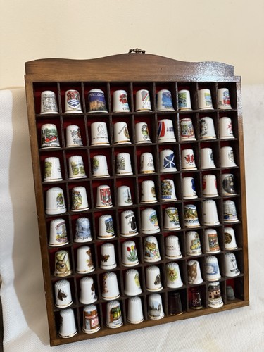 Thimble display case wooden - case,