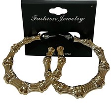 Hoop earrings bamboo creoles - hoop,