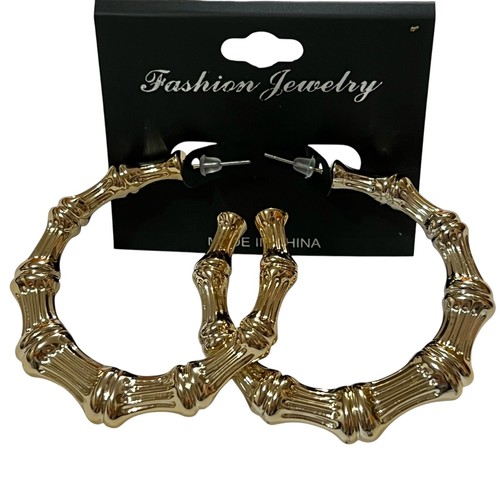 Hoop earrings bamboo - earrings, creoles