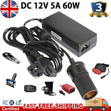 240V Mains Plug to 12V 5A Socket Adapter Car Cigarette Lighter Power Converter
