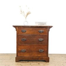 Small Antique Edwardian Oak Chest of Drawers (M-5961)