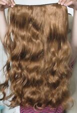 ginger red brown 5 clips one piece wavy curly long clip in on hair extension
