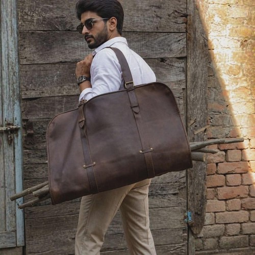 Leather log carrier - carrier,, handmade