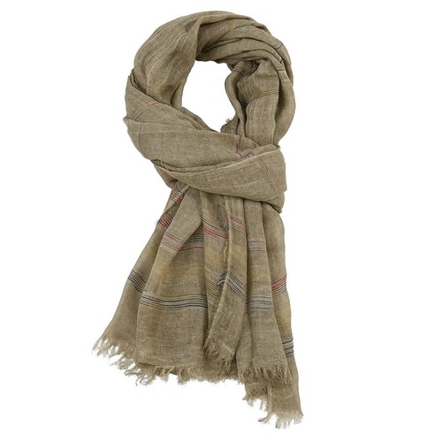 Men cotton linen striped scarf - linen,