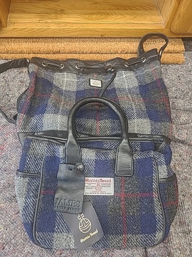 Harris tweed bags - blue, grey