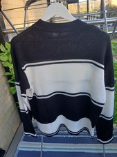 Black & white striped knit