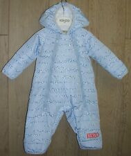 Kenzo Boys New Fleece Lined Blue White Snow Pram Suit Snowsuit Age 9 Months