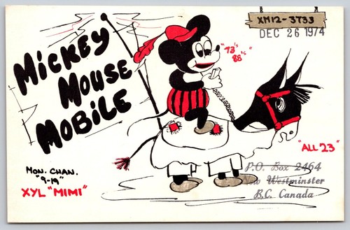 1974 mickey mouse mobile qsl - 1974,