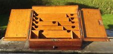 Antique Oak Stationery Box - Waterfall Letter rack & Drawer